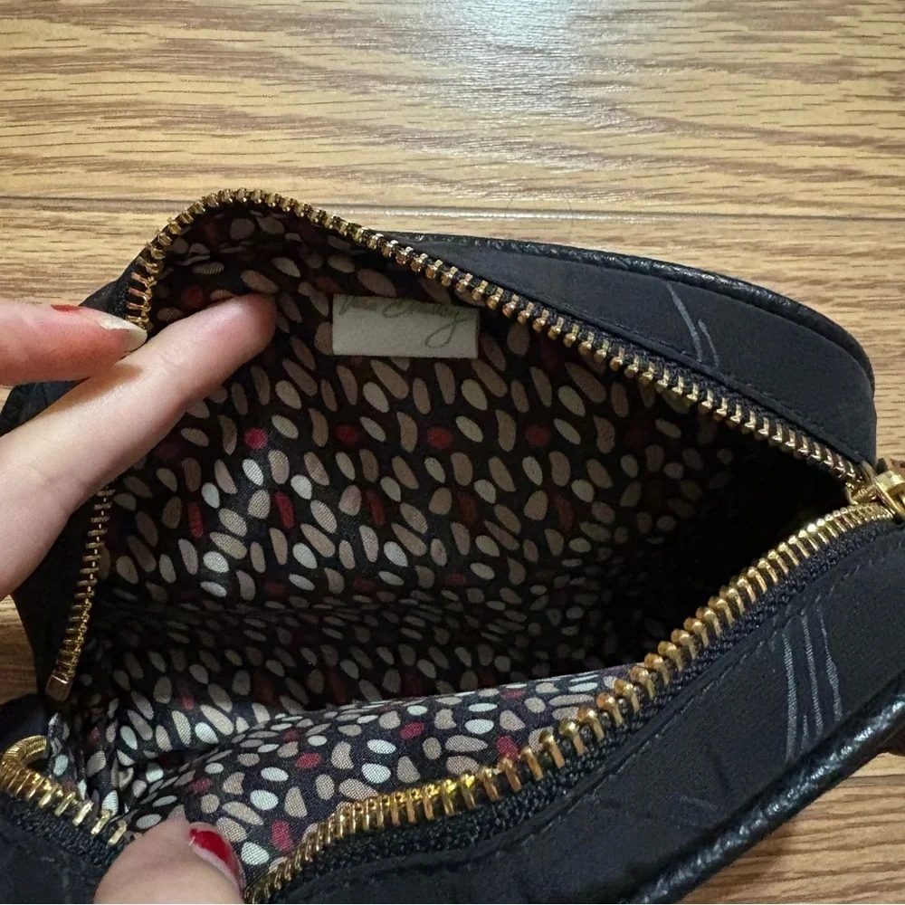 NEW NWT Vera Bradley Black Nylon Cosmetic Makeup Bag Travel